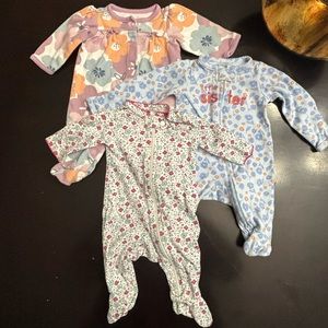 Lot Of 3 Newborn One-Piece Girl Clothing